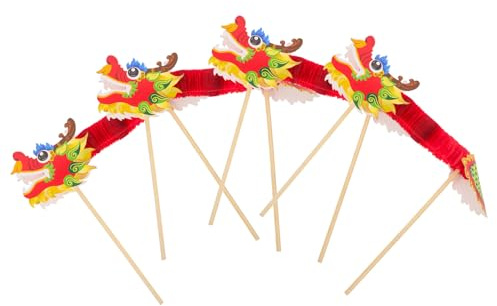 BESPORTBLE 4pièces Dragon Papier pour Nouvel an Chinois Décoration De Fête à Monter Soi-même Accessoire Photo Dragon Chinois