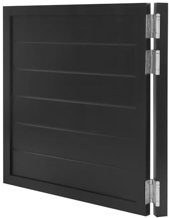 Saloontüren 90x90x3,5cm, Massivkiefer, Schwingtüren mit Edelstahlscharniere - beidseitig öffnenbar, Schließgeschwindigkeit einstellbar, Leise, Salontür für Salon/Café/Restaurant/Haushalt (Schwarz)
