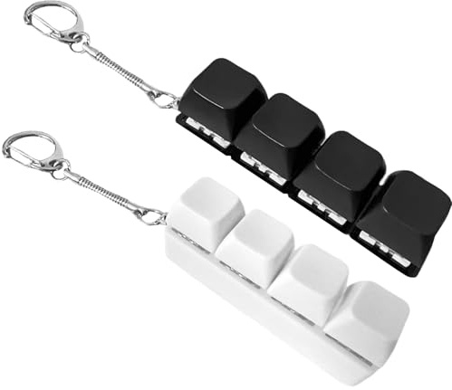 2 Pack Fidget Toys Keychain Clicker - Keyboard Fidget Toy for Adults & Kids - Premium Quality, Built to Last Clicky Fidgets Gadget Fidget Clicker for Anxiety & Stress Focus