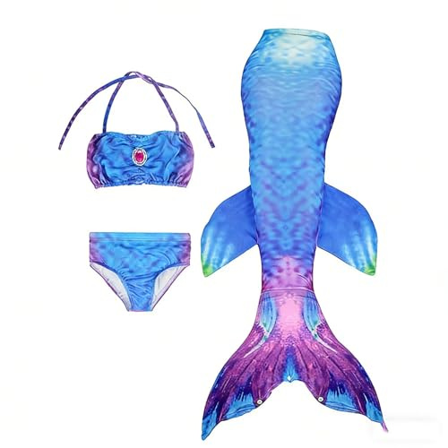 𝐌𝐞𝐫𝐦𝐚𝐢𝐝 Flosse MäDchen,Mädchen-Badeanzug mit Schuppenmuster und glitzerndem Schwanz ideal für Kinder zum Spielen im Pool und am Strand
