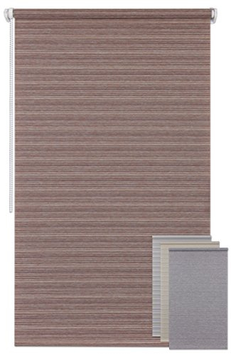 EFIXS Minirollo - Modell: Natura - braun - OHNE Bohren - Stoffbreite: 70 cm - Höhe: 230 cm - seitlich verspannt - Sichtschutz - lichtdurchlässig