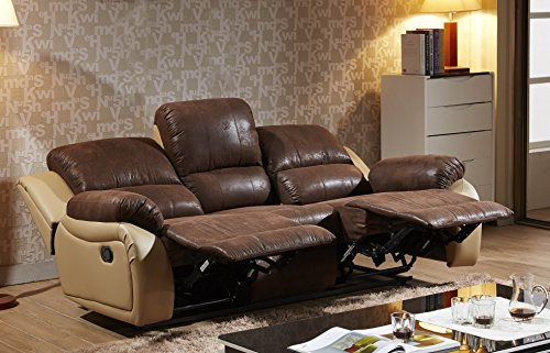 Mapo Möbel Fernsehsofa Relaxsofa Microfasersofa Fernsehsessel 5129-3-PU-639