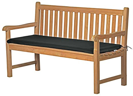 Kai Wiechmann Bankauflage Bankkissen Bankpolster Gartenbankauflage Polsterauflage Sitzauflage Sitzkissen Gartenbank 110 x 47 cm anthrazit dunkelgrau hochwertig Made in Germany