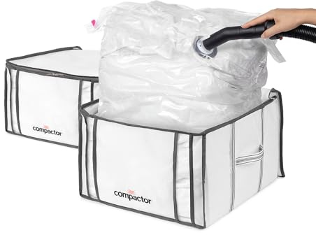 Compactor Set de 2 Boîtes sous Vide Semi-Rigides Life 3D Taille M, Blanc