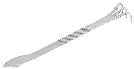 Yosoo 8.3inch Gardening Rake Stainless Steel 3 Tines Plants Pot Rake Gardening Cultivator Soil Farming Tools Small Pots Rake