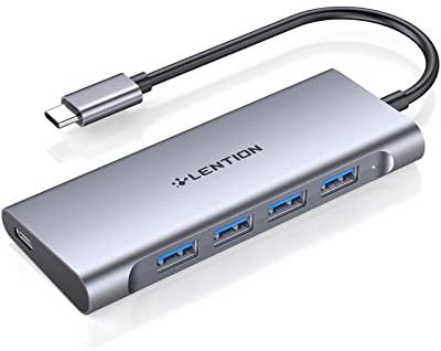 LENTION Hub USB C, 4 Porte USB 3.0 Dongle USB C 5Gbps Adattatore USB C a USB OTG, PD 60W, Per MacBook Pro 2024-2016, Nuovo Mac Air, iPhone 15 Plus Pro Max, Surface Pro, Chromebook, Dell, HP (C31)