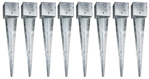 ESTEXO 8 Einschlaghülsen Vierkant 141x141x900 mm für Zaunpfosten Gartenzaun
