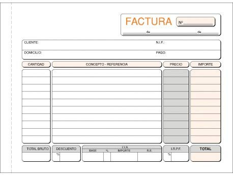 (Caja 5 unid) TALONARIO FACTURA CUARTO TRIPLICADO T-66