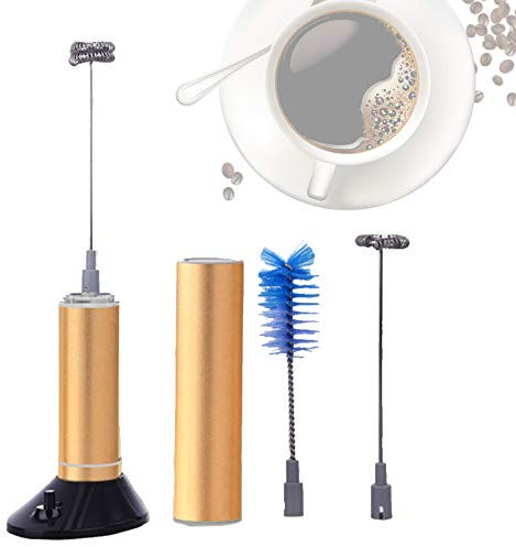 NEWFEIBIN Removibile Staccabile Frullino Elettrico Durevole Professionale Montalatte Elettrico con 3 Teste Girevoli per Schiuma Latte caffè Torta Cioccolato