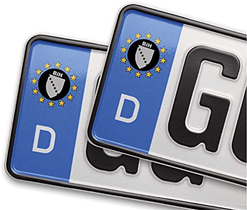 Kennzeichen Aufkleber Sticker für EU Feld Nummernschild Bosnien BIH Flagge