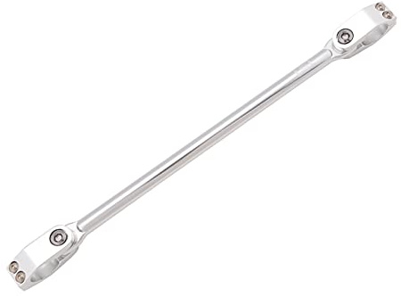 LSL Cross-Bar Lenkerstrebe für Motorrad 7/8 Zoll (22,2 mm) Lenker, Zweiteilige Schelle (Stück) (Silber)