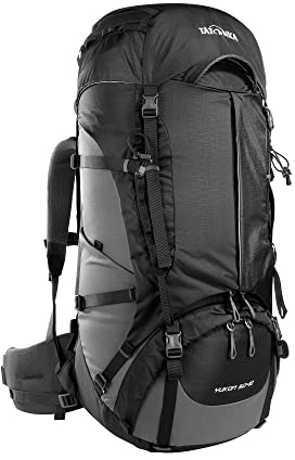 Tatonka Yukon 50+10 - Trekkingrucksack mit Frontzugriff, verstellbarem Rückensystem, extra Bodenfach, Regenhülle und 60 Liter Volumen (black/titan grey)