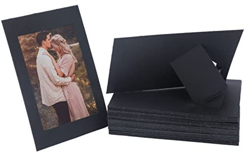 50 Pack Standing Paper Picture Frames 4x6,Cardboard Photo Frame with Easel,Paper Photo Frame Cards,Gallery Frames Bulk For Mother's Day Father's Day Graduation Birthday Wedding Classroom Craft DIY,Black