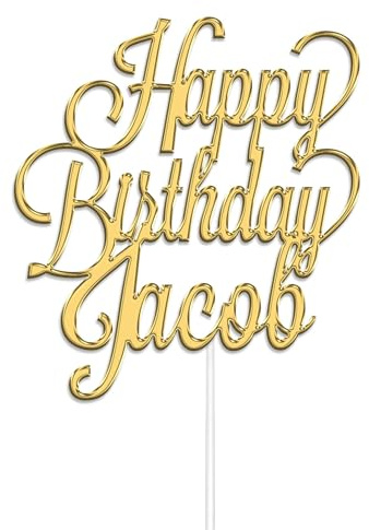 KreateSquare Personalised Cake Topper, Custom Name Party Cake Decoration