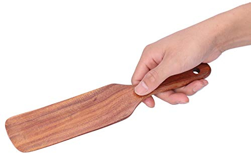 Wooden Cooking Turner Wear Resistance Pancakes Shovel Wooden Kitchen Utensils Non Stick Cooking Turner Spatula for Eggs Pancakes Omelet Fish and Steak