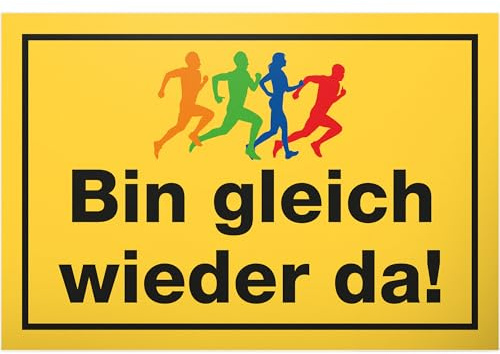 DankeDir! Bin gleich wieder da - Schild 30 x 20 cm - Tür Türschild Komme gleich wieder Hinweis Geburtstagsgeschenk - Hinweissschild Deko Geschenk Laden Restaurant Büro Firma