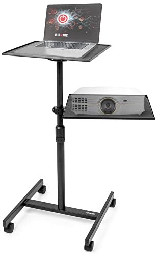 Duronic WPSLS2 Supporto per videoproiettore e portatile | Altezza regolabile 67,5-100cm | Peso massimo 10kg | Tavolo per proiettore | Scrivania mobile per laptop PC portatile | Carello portatile