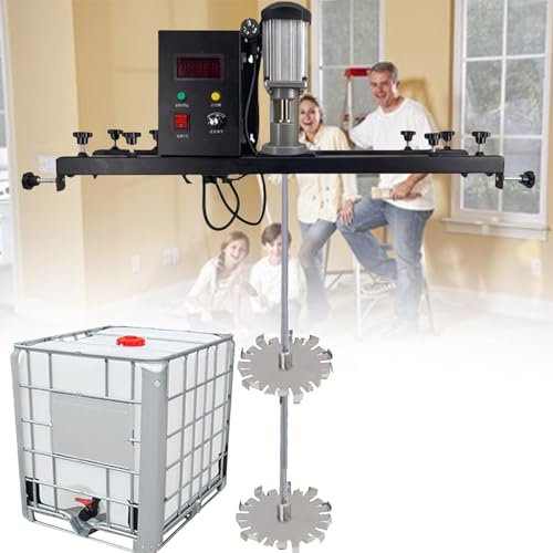 LTSRLL Elektrischer Farbmischer, IBC-Rührwerk, 980 W elektrische Tankmischermaschine, mit Stützaufhängung, klappbarem Propeller, Einstellbarer Geschwindigkeit, für Tintenlöser-Rührwerk,PackageC