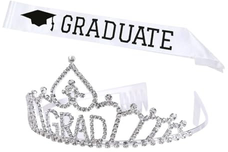 TOPBATHY 2stücke Teiliges Set Graduierungs-schärpe Mit Aufdruck Und Krone Dekorative Accessoires Für Abschlussfeiern Partys Und Prom Festliche Sash Und Für Unvergessliche Momente