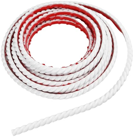 Nivofu 5M PVC Wallpaper Borders Self Adhesive, Flexible Molding Trim Self Adhesive Peel and Stick Border, 3D Wallpaper Border, Decorative Edging Strip for Cabinet Mirror Frame Home Decor(White,10mm)