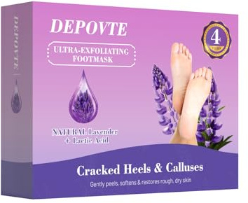 4PACK Foot Peel Mask,Skin Exfoliating Foot Masks,Cracked Feet, Callus, Dead Skin Remover -Exfoliating Peel Mask for Hard Skin,Exfoliating Foot Mask Socks (M, count, 4)