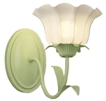 Nordic Modern Bathroom Wall Sconce With Tulip Milk Glass Flower - Double Light Vanity Over Mirror for Girls Bedroom, Bedside, Hallway, Living Room