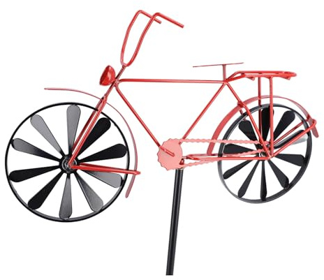 Fahrrad Windrad Dekoration Fahrrad Windrad Dekoration Eisen Metall Vintage Stil für Garten Outdoor Rot