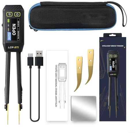 Per FNIRSI LCR-ST1 Digital Bridge Meter, 1.14 pollici HD Display a colori Mini Pinzette Tester Resistore Condensatore Induttore Continuità Diodo Strumento di Misura di Test