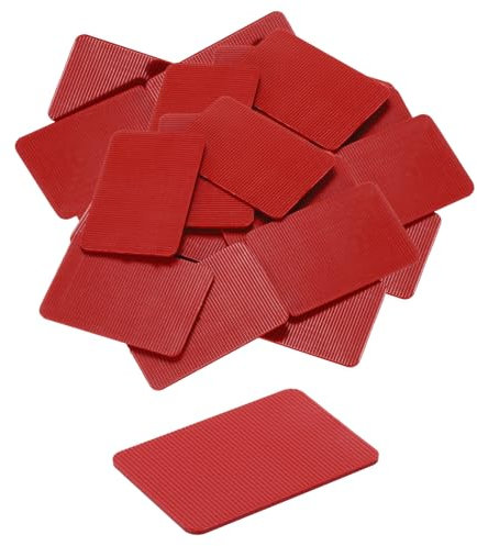 QUARKZMAN 200 Stück Unterlegplatten Kunststoff 60 x 40 x 2 mm Abstandhalter Fliesenkeile Distanzplatten Ausgleichsplatten Keile Distanzklötze Unterlegklotz Distanzhalter, Rot