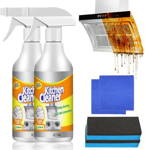 Küchenschaumreiniger, Foam Cleaner Schäumender Schwerölfleckenreiniger, Schaumreiniger Allzweck Schaumreiniger, Foam Cleaner Reinigungsspray für Küche, Backofen (1, 2 Pcs)