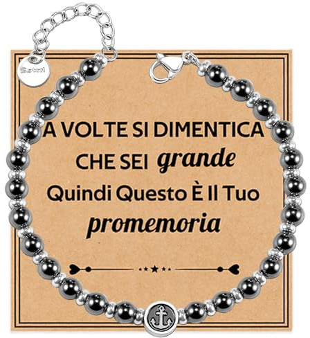 FANCIBAND Regalo Motivazionali Bracciale Uomo Ancora Portafortuna Acciaio Inox, Bracciali da Uomo Regali A Mio Figlio Papà Fratello Fidanzato Marito Nonno Nipoti Zio Collega