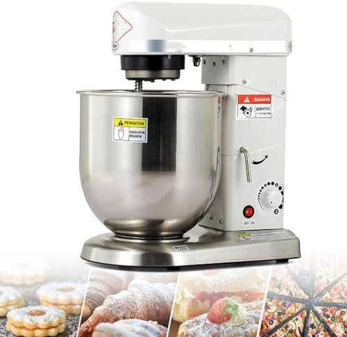 Batteur sur socle commercial, batteur électrique 10 L, 500 W, 3 vitesses avec impulsion Batteur électrique de cuisine, batteur à gâteau à tête inclinable avec bol en acier inoxydable, crochet pétris