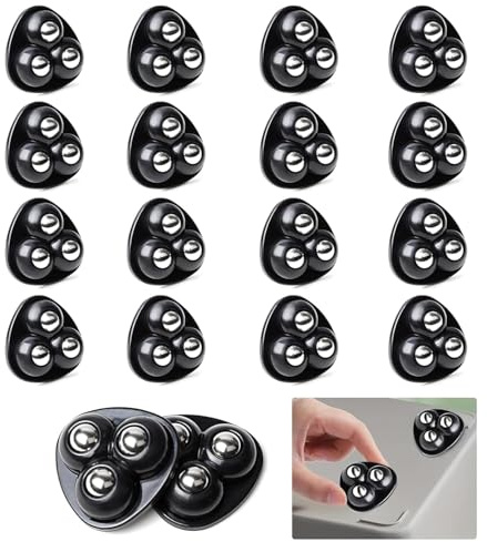 HhBdy Wheels for Kitchen Appliances 360 Swivel Mini Caster Wheels Mini Appliance Sticky Pulley for Diy,Trash Can,Storage Box with 3 Ball Bearings(16Pcs,Black steel balls)