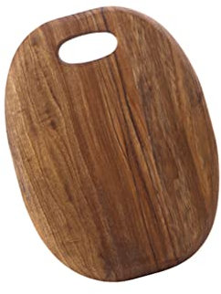 Wood Cutting Board for Garlic Grinding and Vegetables Chopping Hangable Kitchen Mat for Bread and Fruit Thicken Non Slip Blocks Simple Design 14.2x10.4x0.8in