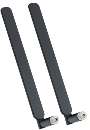 Superbat Flat WiFi Antenna RPSMA Male 8dBi Mimo 2.4/5/5.8GHz Black 2Pcs | Dual Band for WiFi Router, PCIe Card, IoT/ WLAN Module, IP Security Camera, PC Desktop, USB Bluetooth Dongle, FPV Device