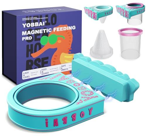 Yobbai Fish Feeder Pro – Magnetischer Aquariumring für langsam freigesetzte Tiefkühl- und Lebendfutter, stoppt Futterabfälle, Anti-Sprung-Design und Flussstabilisierung, ideales Geschenk für Süß- und