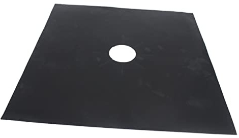 HANABASS 4 pièces Protège Plaque Cuisson Gaz Feuilles Résistantes pour Four et Table Cuisson Doublure Réutilisable Noire avec Découpé Protection Durable pour Cuisine