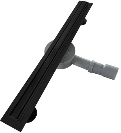 SIMI Caniveau de douche italienne slim noir L.70 cm siphon 360°, drainage 36l/min, hauteur réglable