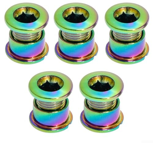 4 viti per corona per bicicletta, bulloni doppi per corona in acciaio 10B21 con diametro di 7 mm, adatti per il fissaggio di corone grandi e medie (5 pezzi)