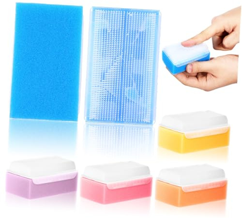 Generic Sensory Brush 5pcs Cradle Cap Scrub Brushes Soft Sponges for Early Childhood Education and Bath Time Use for Babies and Adults