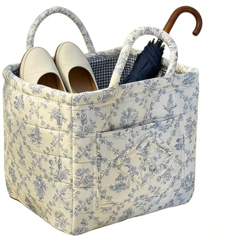 Cestini Portabiancheria Trapuntati | Paniera Pieghabile A Fiori Per Vestiti | Portabiancheria per la Casa - Per Camera da Asilo Guardaroba Appartamento Abbigliamento Giocattoli