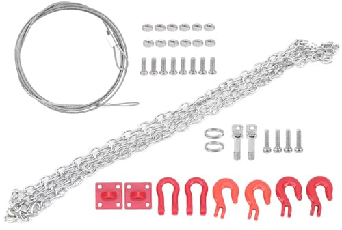 Keenso 1 Set RC Car Universal Deliver Buckle Trailer Chain Trailer Rope Fits 1/10 RC Car Accessories
