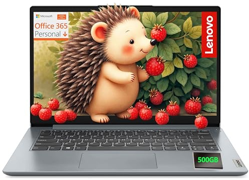 Lenovo Ordenador portátil ultraportátil para estudiantes, pantalla FHD de 15.6 pulgadas, 16 GB de RAM, SSD de 256 GB, disco duro externo de 500 GB, Lifetime Office 365, Intel Dual-Core, WiFi 6