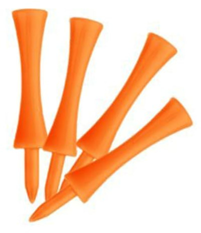 ELEOUTI 100 Stück 70mm Golf Tees aus Leichtem Abs Kunststoff in Orange für Gleichbleibende Abschlagshöhe Beim Golfspiel