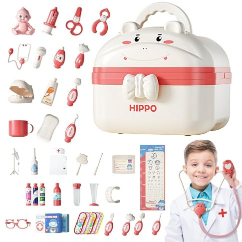 Set medico per bambini piccoli, set da medico per bambini, set da gioco con valigetta portaoggetti, gioco di ruolo per ragazze