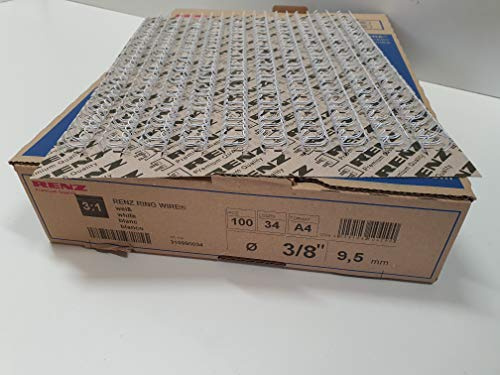 RENZ 310950034 Drahtbinderücken Ring Wire 3:1 teilig VE100, weiß