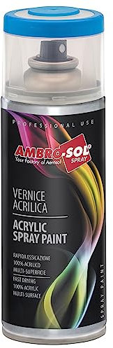 Ambro-Sol - Mehrzweck Acryllack Spray V4005012, Hochglanzfarbe für Innen und Außen, Acryl Spray für Alle Materialien, 400 ml Recyclebare Acryl Sprühfarbe Weißblech-Sprühdose - Blaulicht