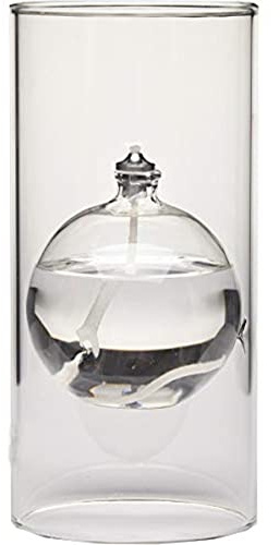Firefly Fuels Refillable Glass Oil Candle - Transcend 6.5” Hurricane-Style Indoor/Outdoor Lantern. Clean Candle for Dining, Events, and Emergency Lighting. Use with Liquid Paraffin or Lamp Oil