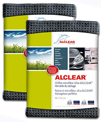 Alclear International Secador Mágico, Gamuza de Microfibra para el Coche, la Pintura del Coche, Moto, Cocina y Hogar, para la Vajilla, Trapo de Secado Suave, 2 Unidades, 60 x 40 cm, Azul