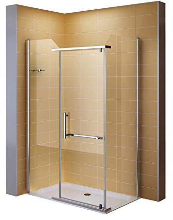 Dusche, Eckdusche, Duschkabine aus ESG Sicherheitsglas #8020-3 GROESSEN (100x120 cm ohne Duschwanne)